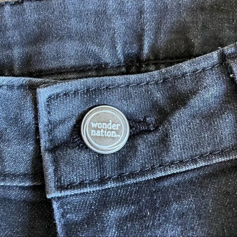 Wonder Nation Dark-Gray Girls Jeans Size 8 Zip and Button 4 Pockets - Picture 2 of 16